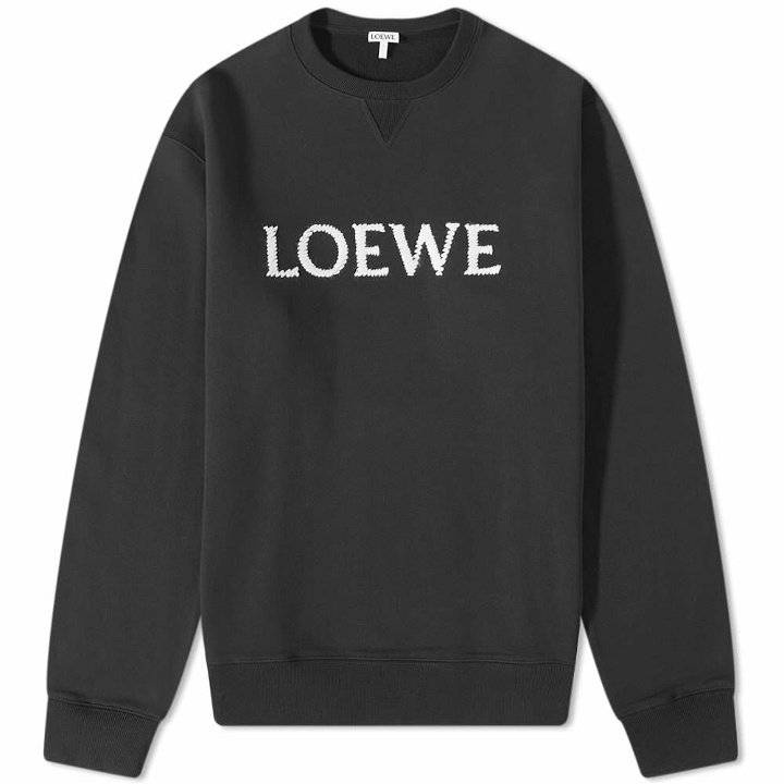 Photo: Loewe Men's Embroidered Crew Sweat in Black