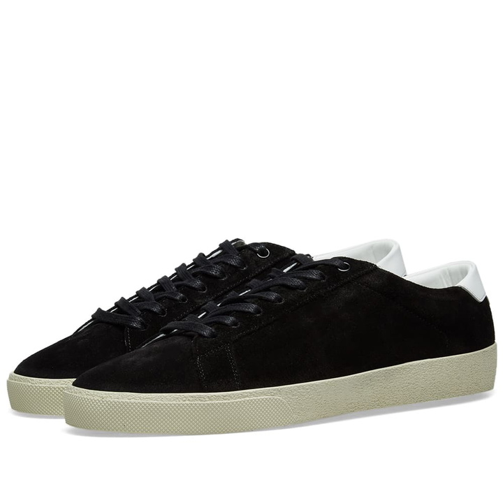 Photo: Saint Laurent SL-06 Court Classic Nubuck Sneaker Black