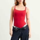 SKIMS Women's Fits Everybody Square Neck Bodysuit in Cherry