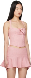 MISBHV Pink Paris Tweed Corset Top
