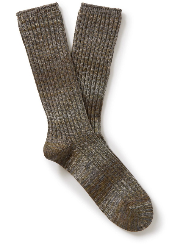Photo: Mr P. - Ribbed Cotton-Blend Socks