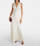 Victoria Beckham Gathered open-back crêpe satin gown