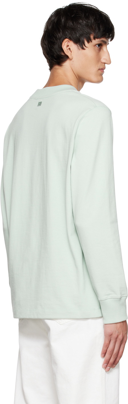 AMI Paris Green Ami De Cœur Long Sleeve T-Shirt AMI