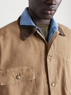 OrSlow - Corduroy-Trimmed Cotton-Canvas Jacket - Brown