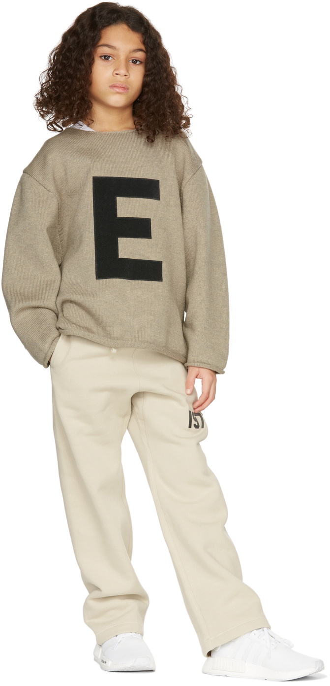 Essentials Kids Beige Big E Sweater