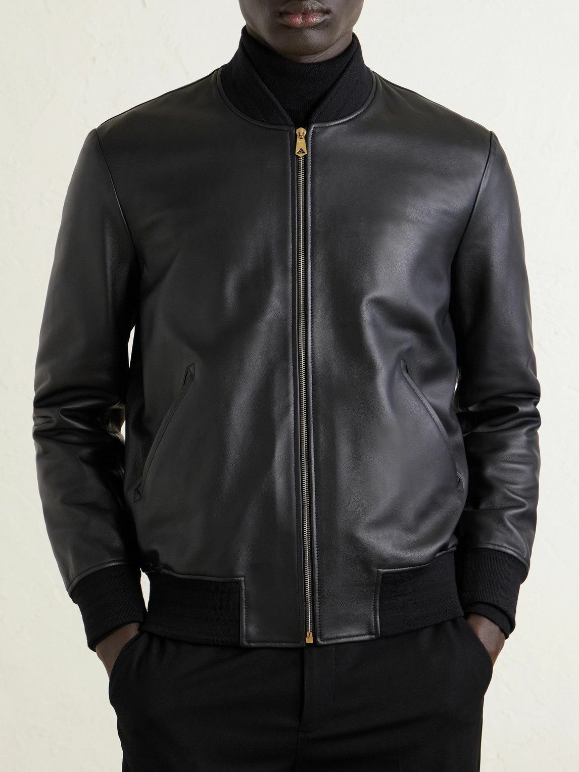Paul Smith - Leather Bomber Jacket - Black Paul Smith