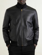 Paul Smith - Leather Bomber Jacket - Black