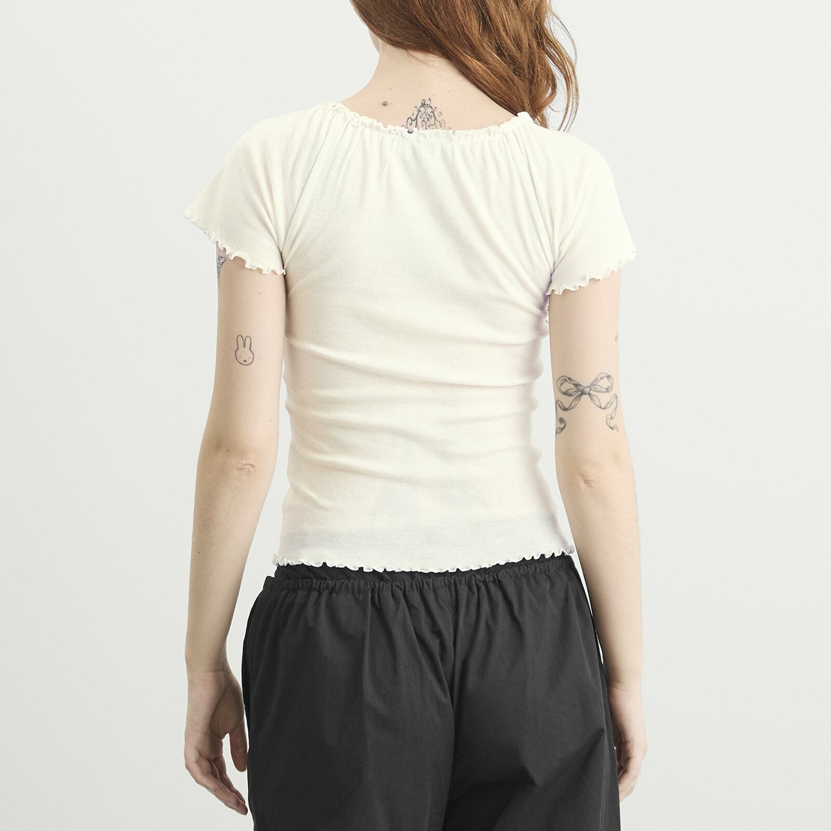 Deiji Studios Women's Flounce T-Shirt in Cream