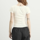 Deiji Studios Women's Flounce T-Shirt in Cream
