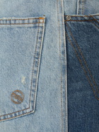 STELLA MCCARTNEY - Two Tone Cotton Denim Wide Leg Jeans