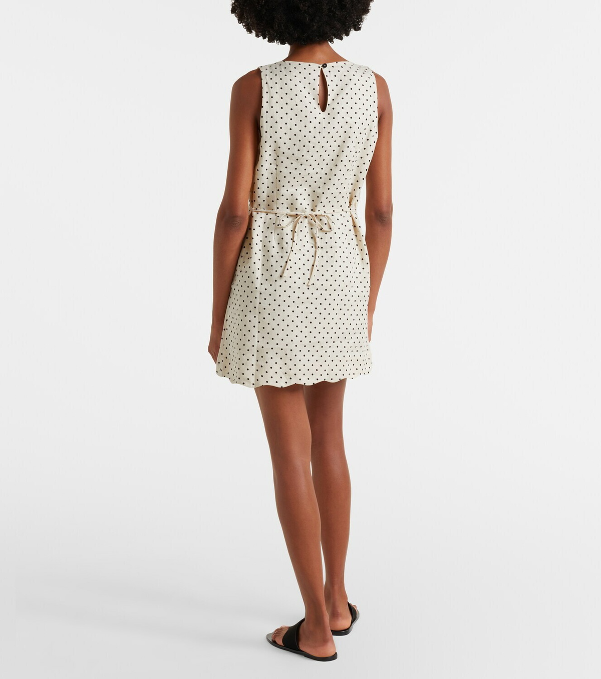 Faithfull Iria polka-dot linen minidress