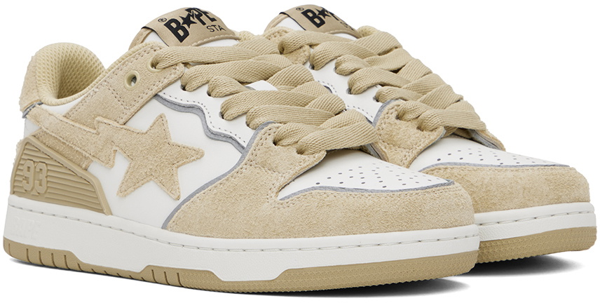 BAPE Beige & White SK8 STA #3 M1 Sneakers A Bathing Ape