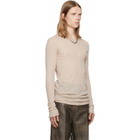 Rick Owens Taupe Tower Rib LS T-shirt