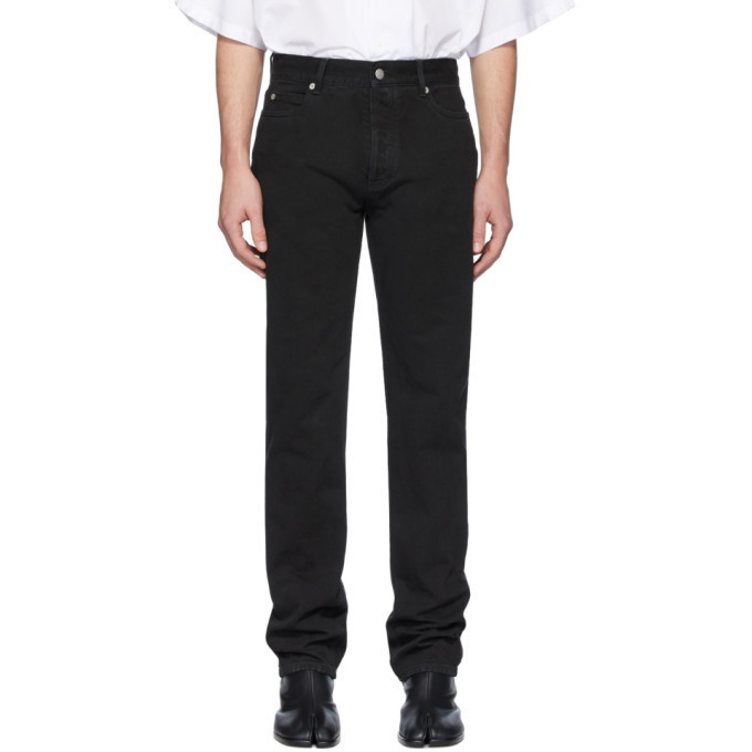 Photo: Maison Margiela Black Garment-Dyed Straight-Leg Jeans