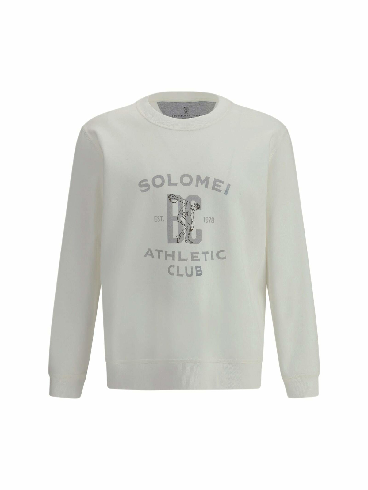 【送料&関税込】Brunello Cucinelli White Cotton Sweatshirt Brunello Cucinelli - Cotton-Blend Jersey Half-Zip Sweatshirt