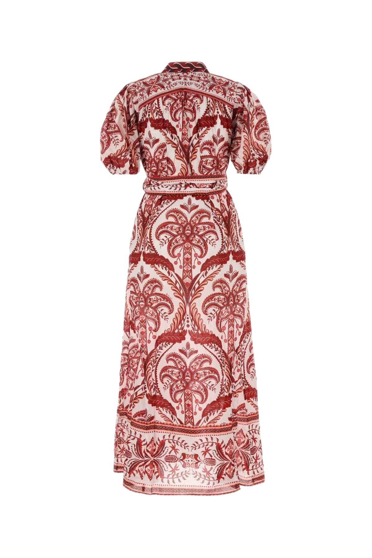 Farm Rio Printed Cotton Tropical Cameo Shirt Dress
