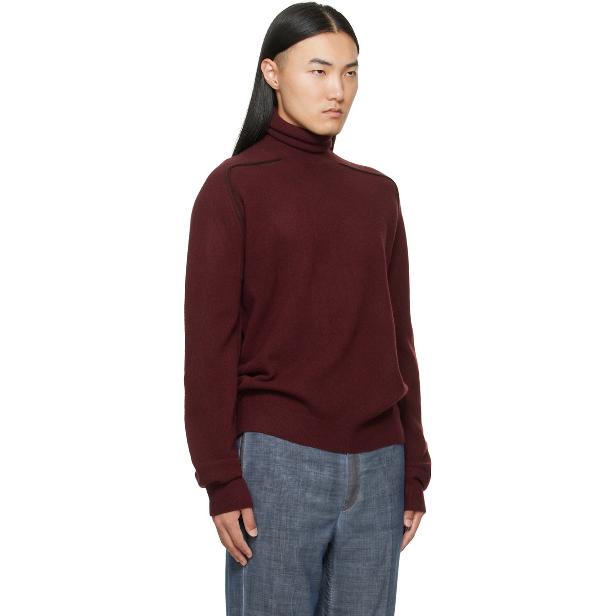Maison Margiela Burgundy Virgin Wool Turtleneck