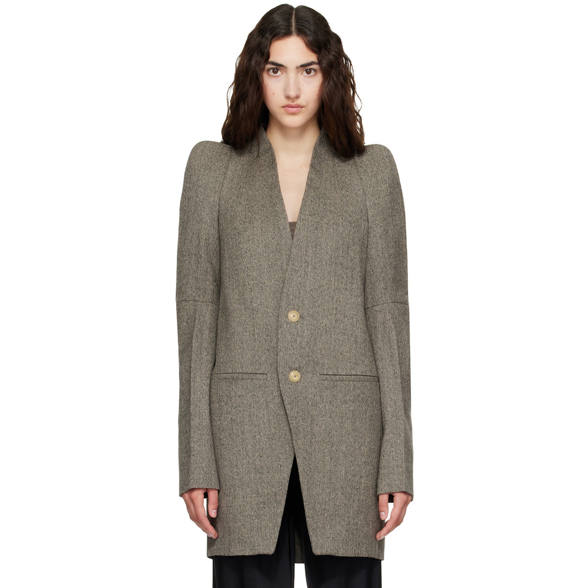 Rick Owens Gray Tower Metro Blazer