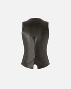 Pinko Reimagine By Pinko X Patrick Mc Dowell Leather Waistcoat Deep Brown