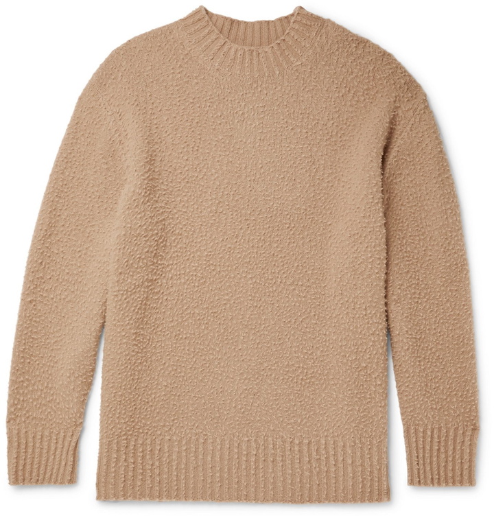 Photo: Maison Margiela - Oversized Textured-Knit Wool Sweater - Brown