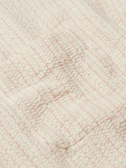 La Paz - Panama Convertible-Collar Striped Textured-Cotton Shirt - Neutrals