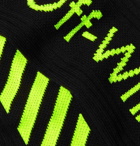Off-White - Logo-Intarsia Stretch-Knit Socks - Black