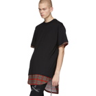 mastermind WORLD Black Tartan Layered T-Shirt