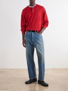 A.PRESSE - Wool Henley Sweater - Red