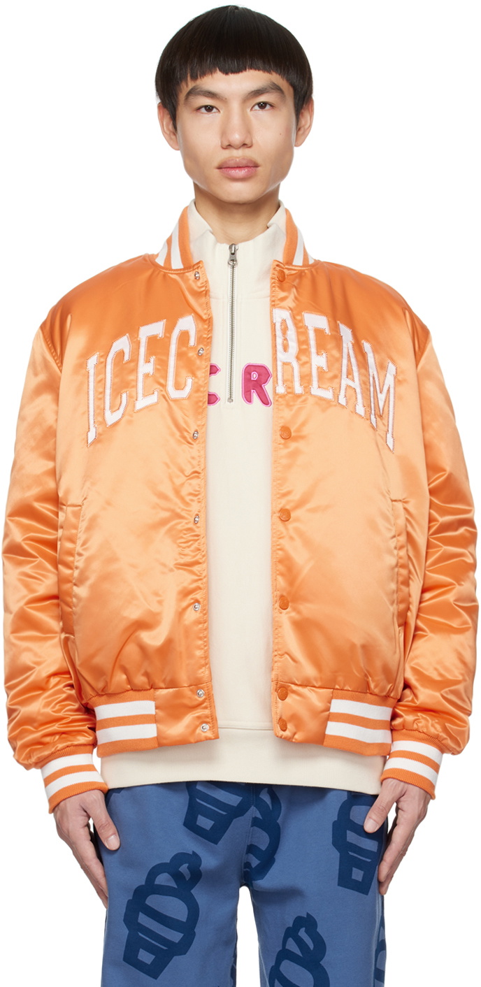 ICECREAM Orange College Bomber Jacket ICECREAM