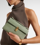 Savette Symmetry Pochette Small suede top-handle bag