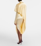 Mugler Draped silk-blend midi dress