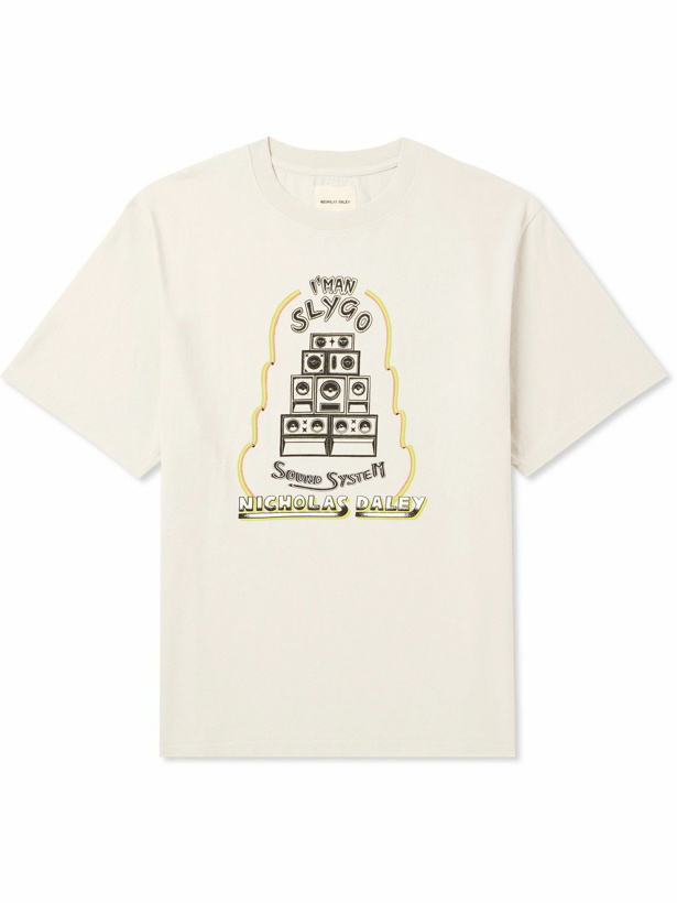 Photo: Nicholas Daley - Logo-Print Cotton-Jersey T-Shirt - Neutrals