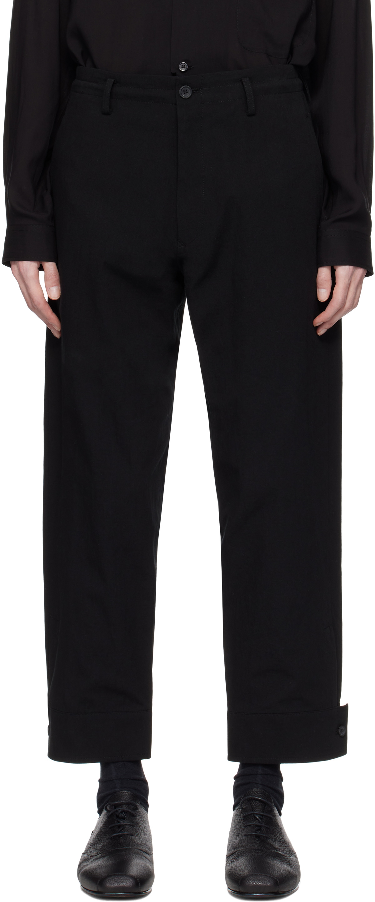 YOHJI YAMAMOTO Black POUR HOMME Mat Soft Oil 35MM Plain Belt