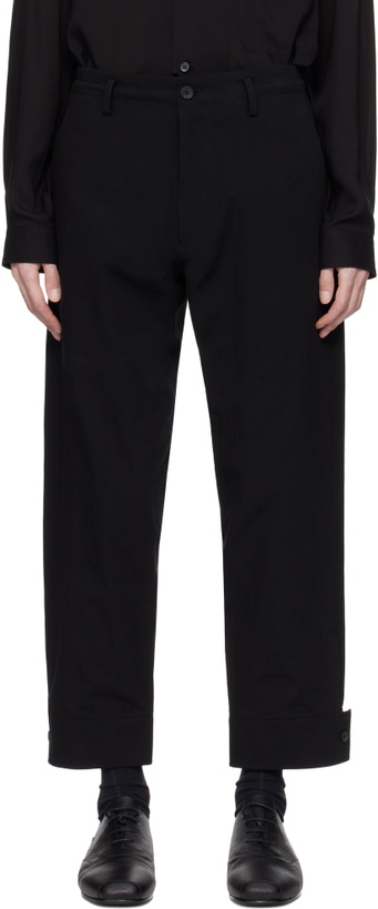 Photo: YOHJI YAMAMOTO Black Belted Hem Trousers