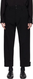 YOHJI YAMAMOTO Black Belted Hem Trousers