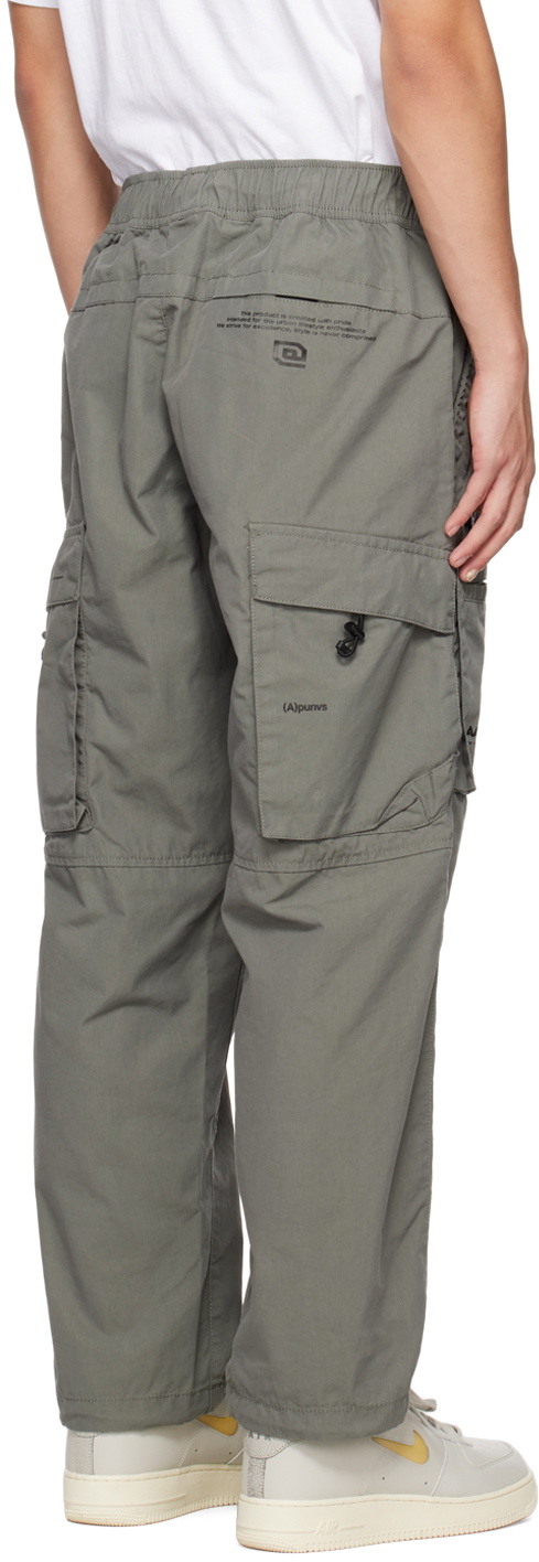 See-through Pants with cargo-patch print