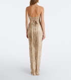 Maria Lucia Hohan Jasleen pleated silk bustier gown