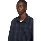 Nudie Jeans Navy Shadow Check Sten Shirt