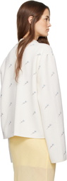 Rier White City Crop Flowers Walker Jacket