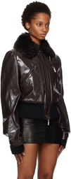 Maximilian Davis Brown Elijah Shearling Bomber Jacket