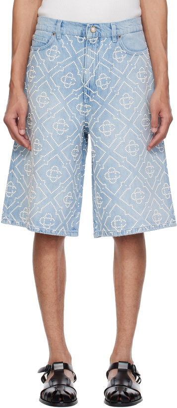Photo: Casablanca Blue Pearl Denim Shorts
