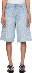 Casablanca Blue Pearl Denim Shorts