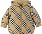 Burberry Baby Beige Check Reversible Down Jacket