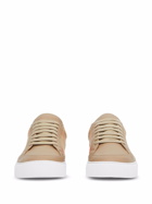 BURBERRY - Check Motif Leather Sneakers