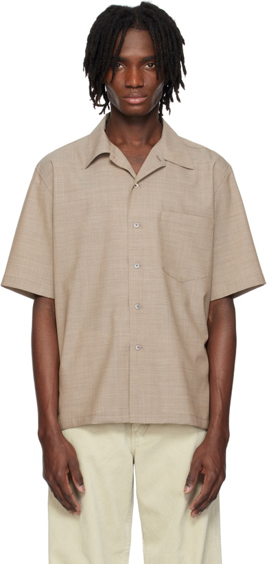 AURALEE Tan Stripe Shirt Auralee