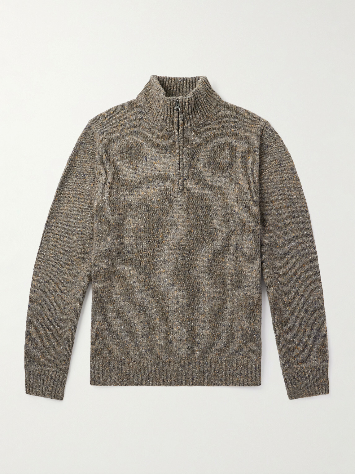 Hartford - Trucker Wool-Blend Half-Zip Sweater - Gray