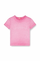 Diesel Slim T-shirt with tonal logo print - T-Shirts Womens in Pink