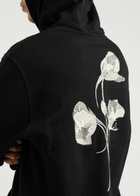 Alexander Mcqueen Floral-embroidered Hooded Cotton Sweatshirt Black