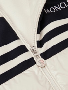 Moncler - Slim-Fit Cotton-Jersey and Quilted Shell Down Zip-Up Hoodie - White