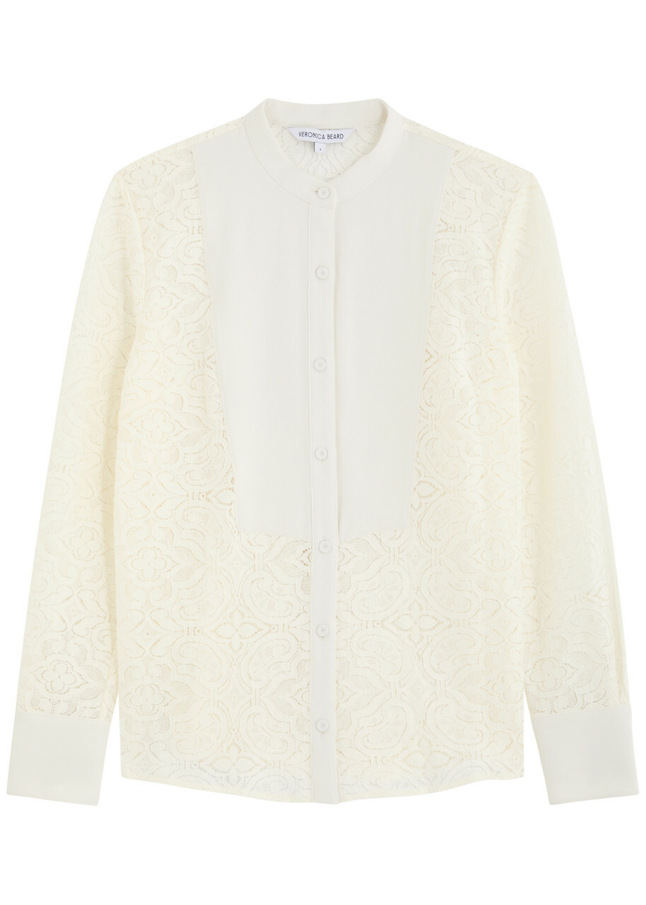 Veronica Beard Naya Lace Blouse Cream